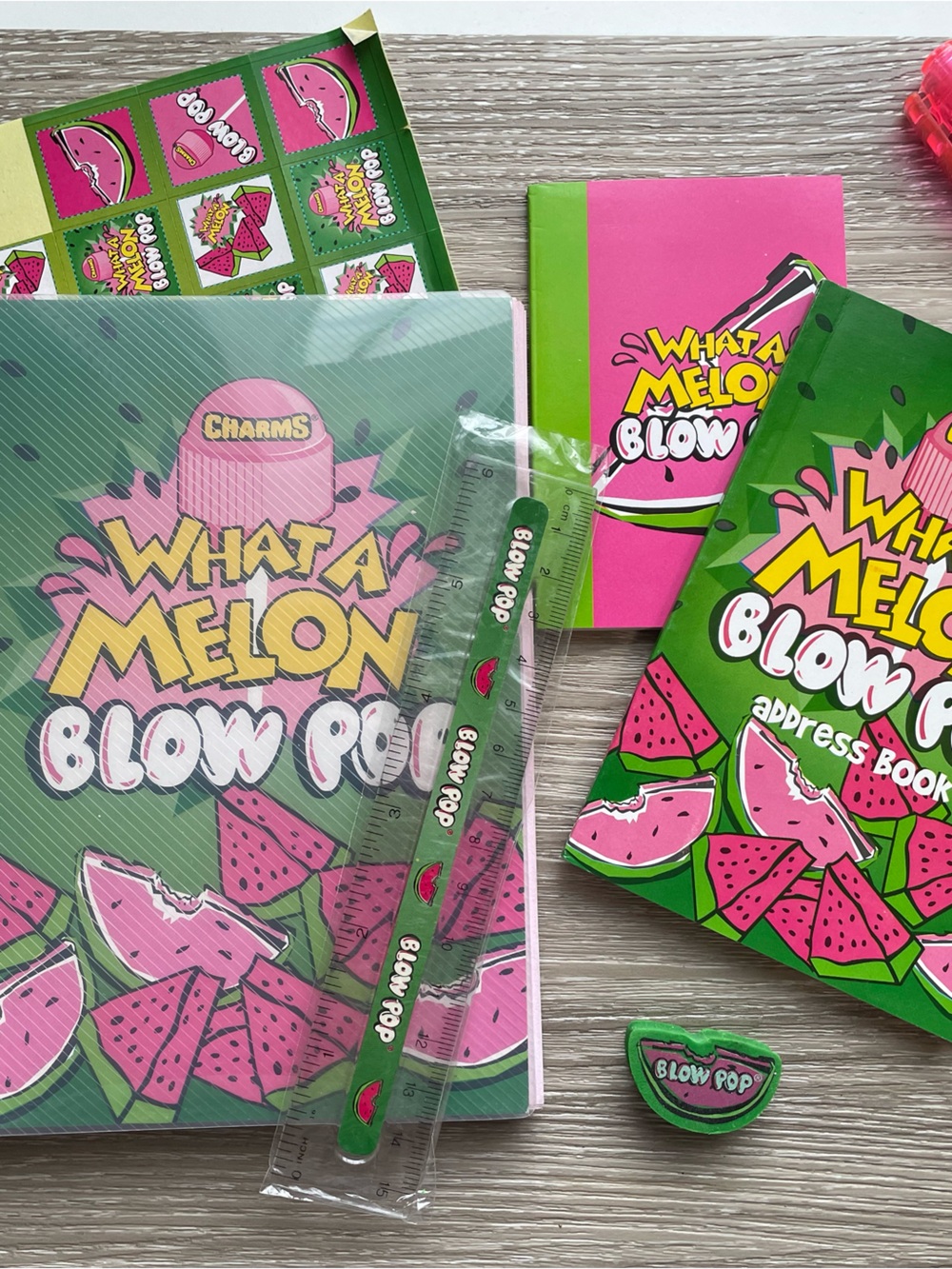 Charms What A Melon Blow Pop Pink & Green Stationery Set